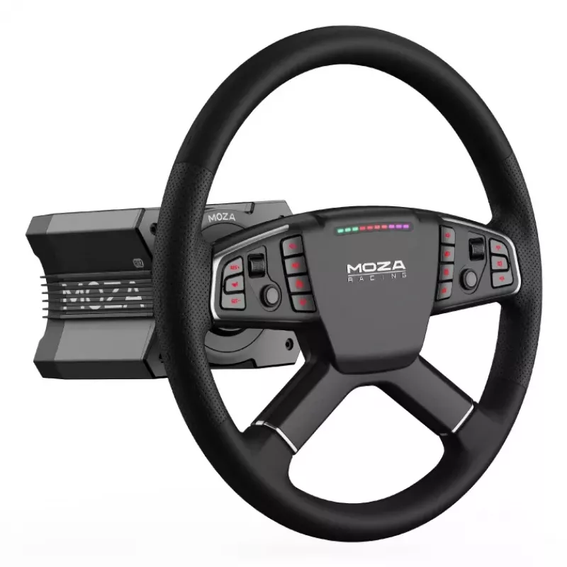 Moza Racing TSW rool, Rool, PC, Juhtmega ja juhtmevaba, Must, Alumiinium, Kunstnahk, Polümeer, Kaabel
