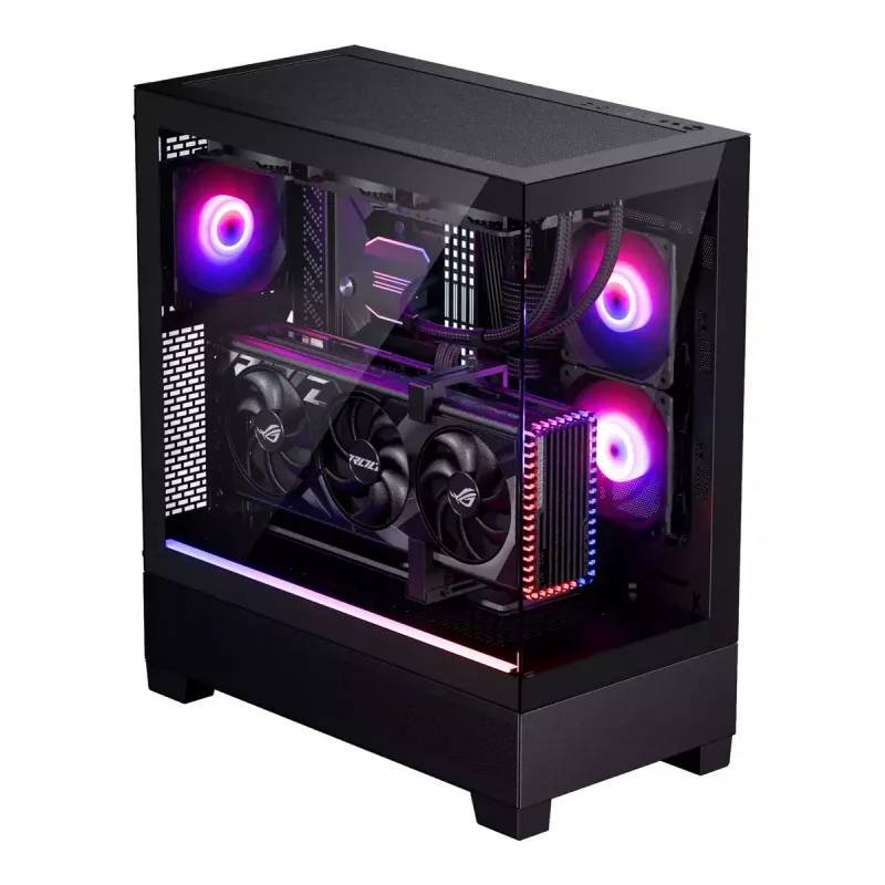 PC korpus Phanteks XT View Tower Must — Midi-Tower, karastatud klaas, RGB, toetab ATX/EATX/Micro-ATX/Mini-ITX, GPU kuni 41,5 cm, CPU jahuti 184 mm