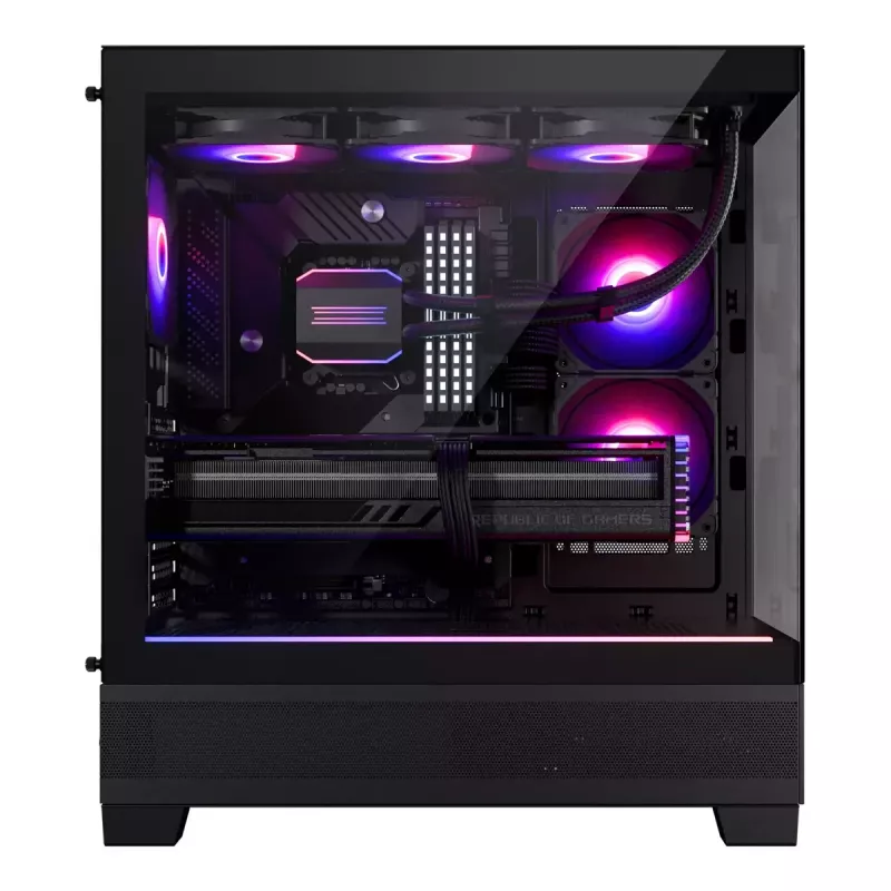 PC korpus Phanteks XT View Tower Must — Midi-Tower, karastatud klaas, RGB, toetab ATX/EATX/Micro-ATX/Mini-ITX, GPU kuni 41,5 cm, CPU jahuti 184 mm