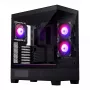 PC korpus Phanteks XT View Tower Must — Midi-Tower, karastatud klaas, RGB, toetab ATX/EATX/Micro-ATX/Mini-ITX, GPU kuni 41,5 cm, CPU jahuti 184 mm