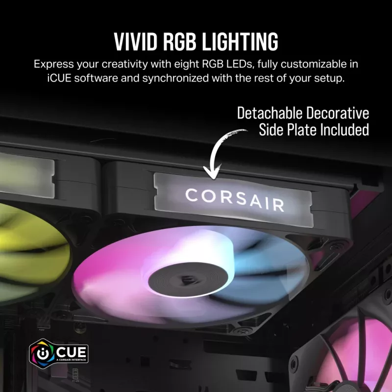 Ventilaator Corsair iCUE LINK RX140 RGB 14 cm Must 300-1700 RPM Magnetlaager