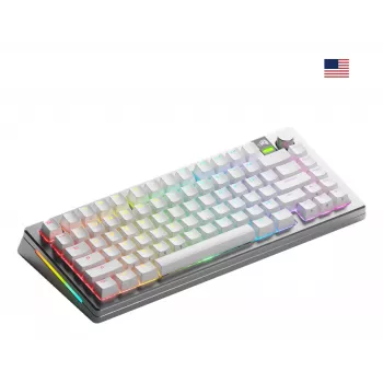 Mehaaniline klaviatuur GLORIOUS GMMK 3 PRO 75% eelmonteeritud juhtmevaba, USB + RF + Bluetooth, QWERTY, hõbedane