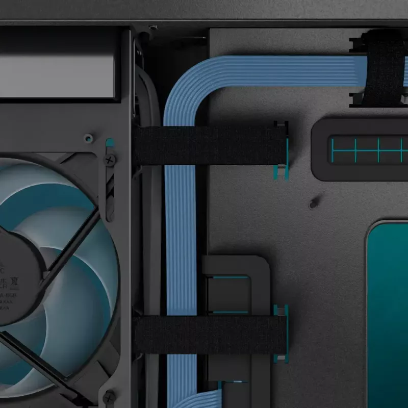 ARCTIC Xtender VG (Must) Premium E-ATX korpus vertikaalse GPU paigaldusega