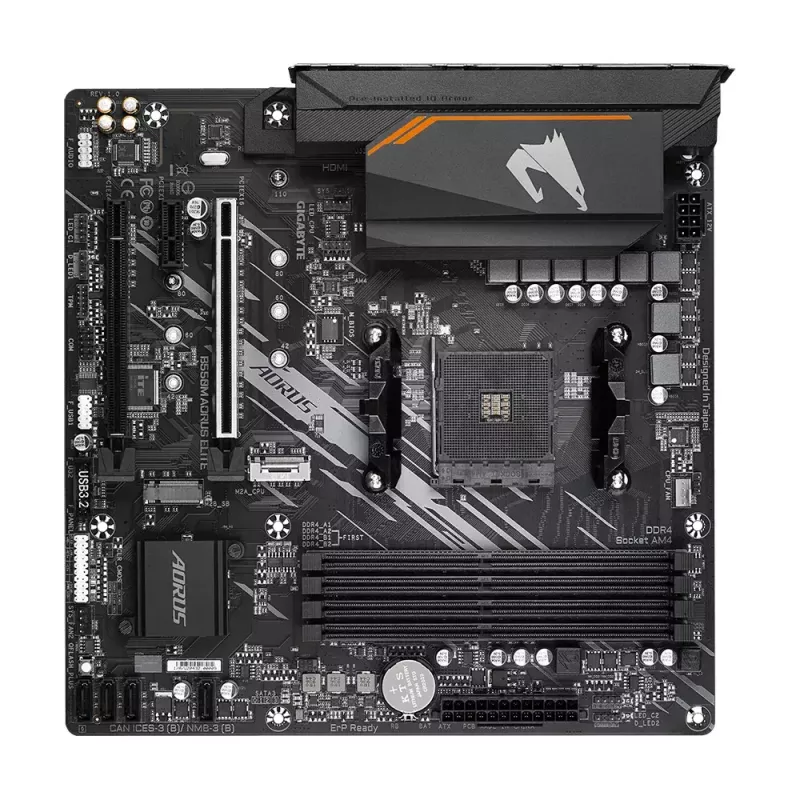 Emaplaat GIGABYTE B550M AORUS ELITE micro ATX, AMD B550, Socket AM4, 4x DIMM DDR4, 128GB, 2x M.2, 4x SATA III