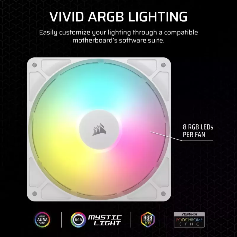 Ventilaator Corsair RS140 ARGB 14 cm valge 330-1700 p/min