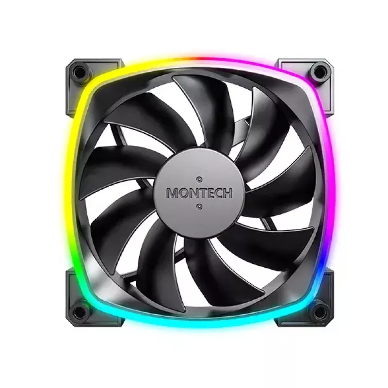 Ventilaatorimoodul Montech AX120 PWM 120 mm 12 V must 3-kontaktiline 4-kontaktiline