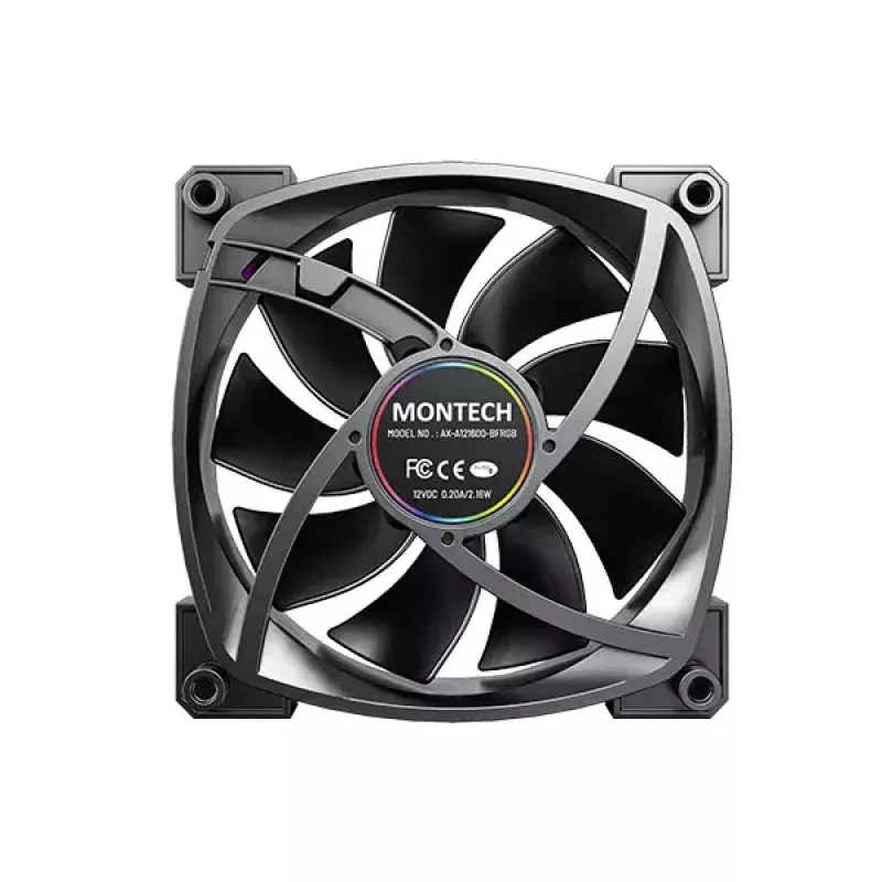 Ventilaatorimoodul Montech AX120 PWM 120 mm 12 V must 3-kontaktiline 4-kontaktiline