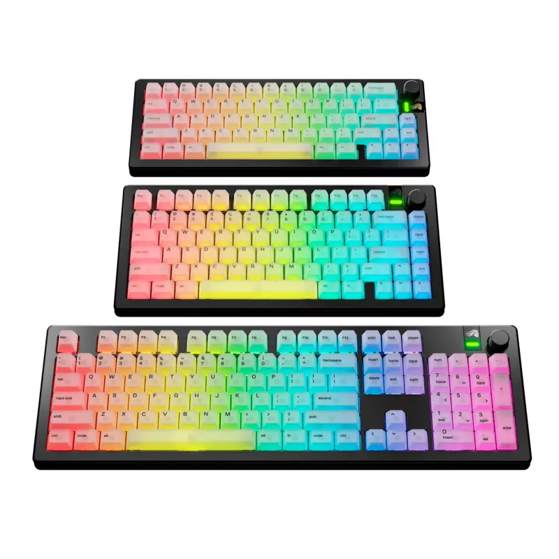 Keycaps GLORIOUS Polychroma V2 RGB US layout — vahetuskomplekt mehaanilistele klaviatuuridele