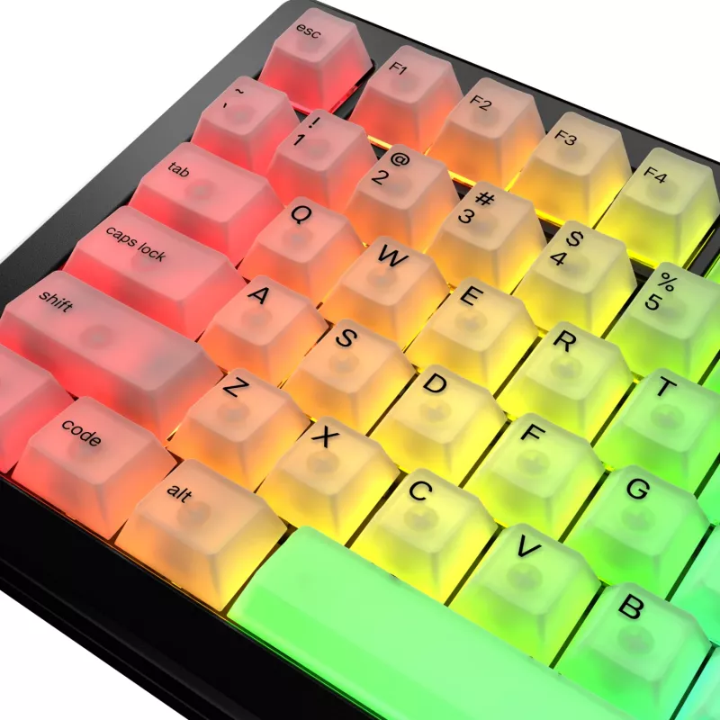 Keycaps GLORIOUS Polychroma V2 RGB US layout — vahetuskomplekt mehaanilistele klaviatuuridele