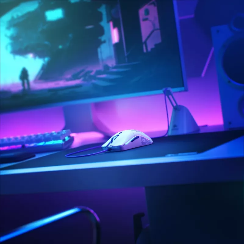 Glorious Gaming Glorious Model O- Hiir Regular (Valge), Paremakäeline, Optiline, USB Type-A, 3200 DPI, Valge