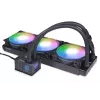 Muldade kõik-ühes vedelikjahuti Alphacool 13074 — 120 mm ventilaatorid, 3 ventilaatorit, 2500 p/min, 40 cm torud, vasest radiaator, mitmevärviline LED, must