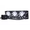 Muldade kõik-ühes vedelikjahuti Alphacool 13074 — 120 mm ventilaatorid, 3 ventilaatorit, 2500 p/min, 40 cm torud, vasest radiaator, mitmevärviline LED, must
