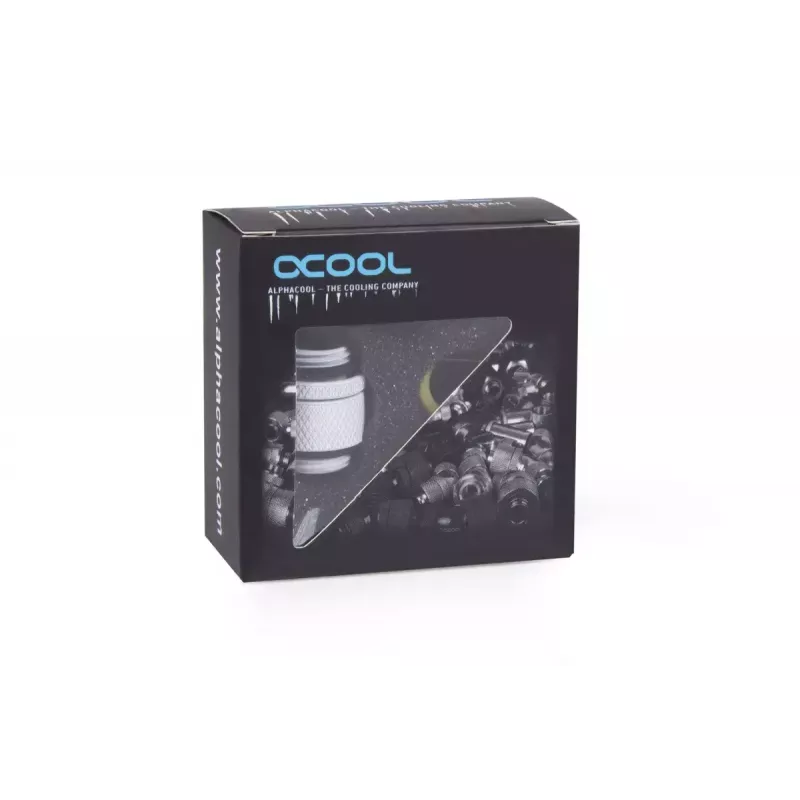 Voolikupistik Alphacool 17489 messing valge 22mm sügavus 1,8cm läbimõõt