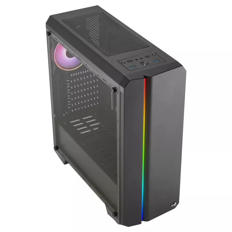 Aerocool GENESISV2BK PC ATX korpus, esipaneel LED ARGB ventilaator ARGB 12 cm, must