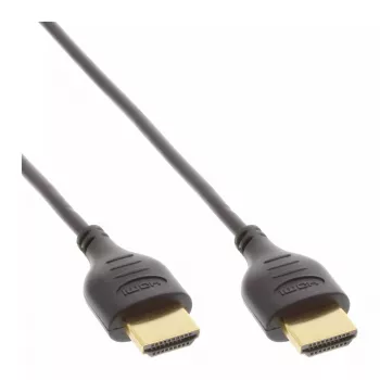 InLine High Speed HDMI kaabel Ethernetiga, AM/AM, üliõhuke, must/kuldne, 1,8 m