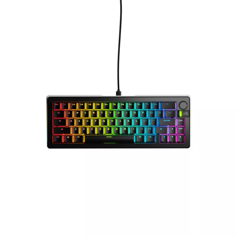 Mehaaniline klaviatuur GLORIOUS GMMK 3 PRO 65% eelmonteeritud juhtmega USB, QWERTY, RGB, must