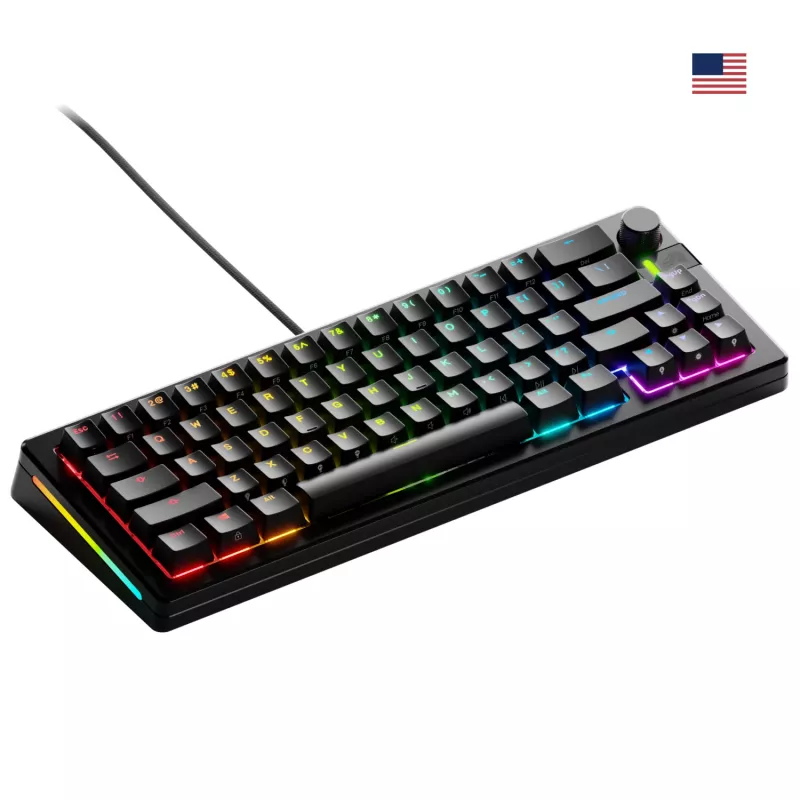Mehaaniline klaviatuur GLORIOUS GMMK 3 PRO 65% eelmonteeritud juhtmega USB, QWERTY, RGB, must