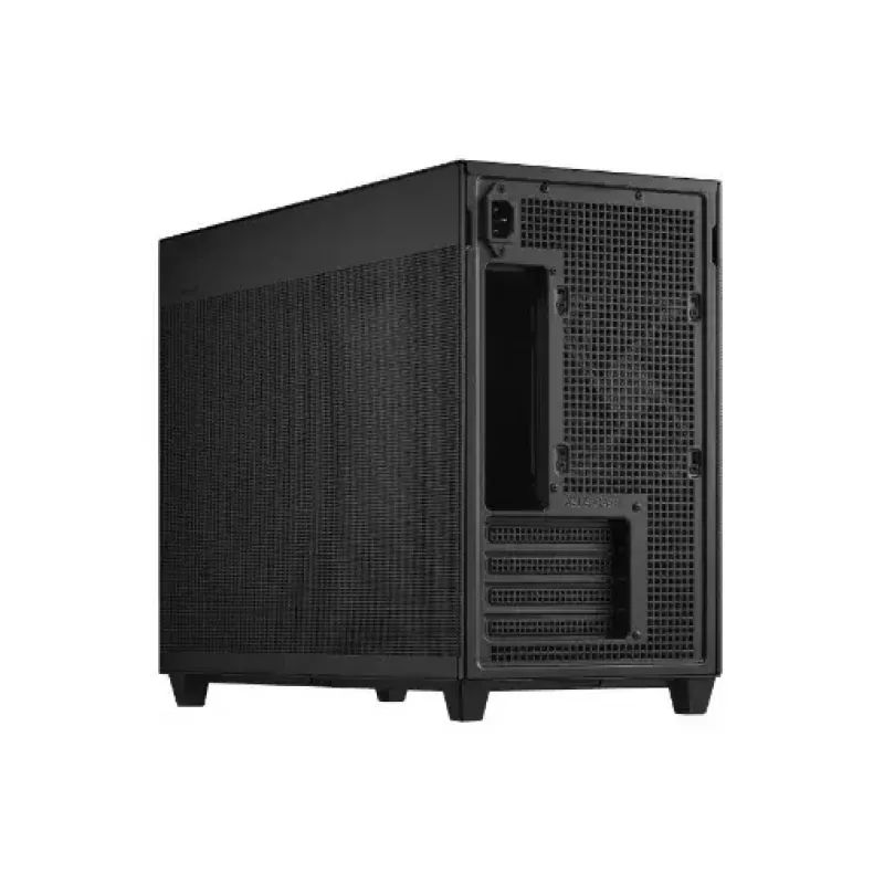 PC korpus ASUS Prime AP201 MicroATX Mini Torn Must — toetab microATX, max GPU 338 mm, CPU jahuti kõrgus 170 mm, 3x 3,5-tollist pesa, USB-A 2x, USB-C 1x