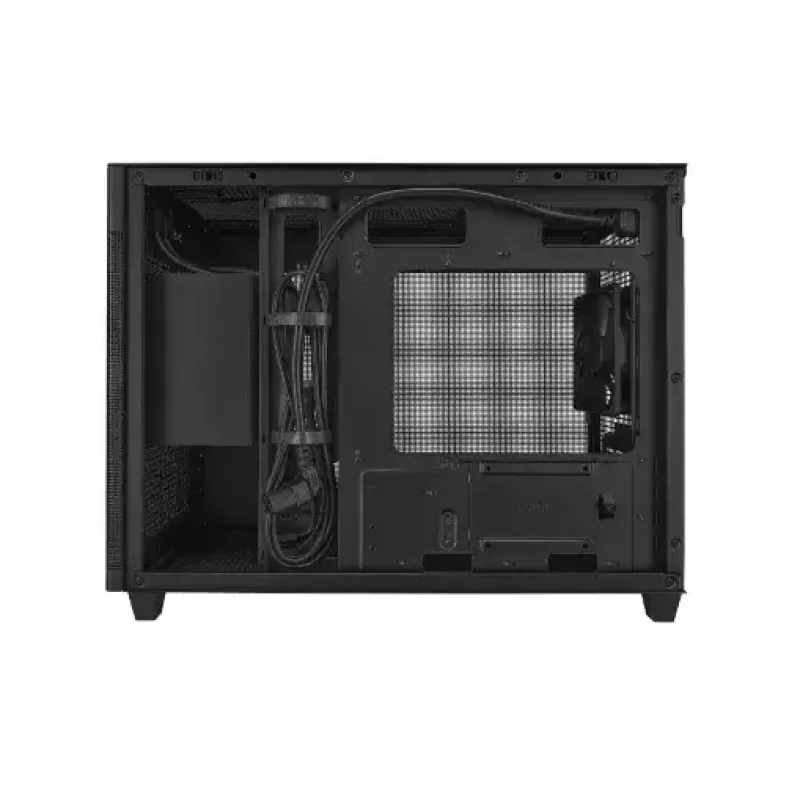 PC korpus ASUS Prime AP201 MicroATX Mini Torn Must — toetab microATX, max GPU 338 mm, CPU jahuti kõrgus 170 mm, 3x 3,5-tollist pesa, USB-A 2x, USB-C 1x
