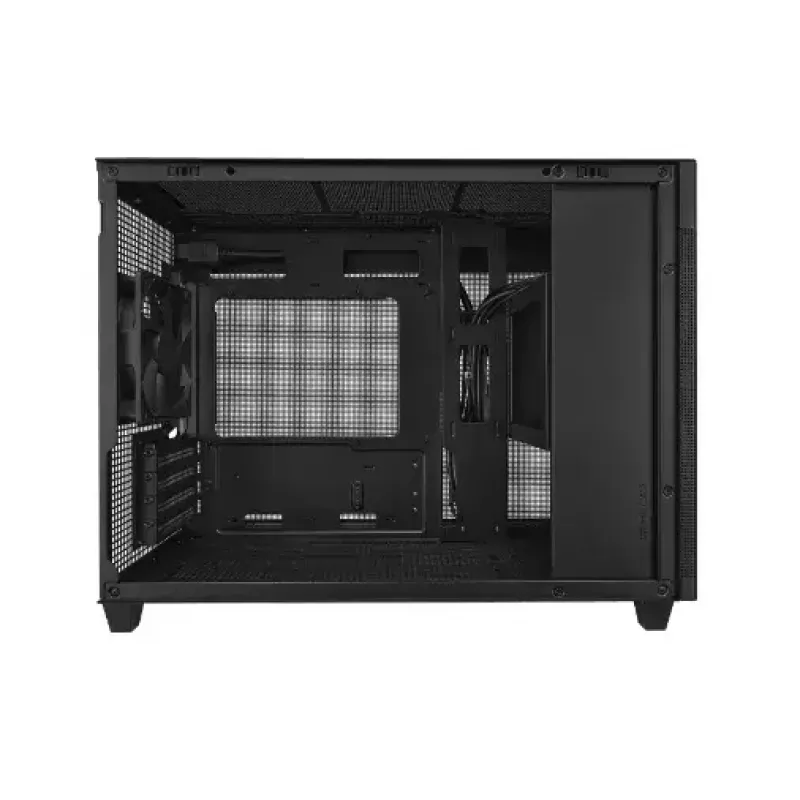 PC korpus ASUS Prime AP201 MicroATX Mini Torn Must — toetab microATX, max GPU 338 mm, CPU jahuti kõrgus 170 mm, 3x 3,5-tollist pesa, USB-A 2x, USB-C 1x