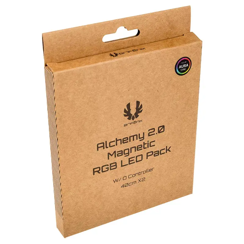 Arvuti korpuse valgustuskomplekt BITFENIX Alchemy 2.0, universaalne korpus, 12 V, 5,04 W, 2 tk, 10 mm x 0,5 m, must/valge