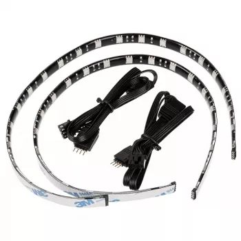 Arvuti korpuse valgustuskomplekt BITFENIX Alchemy 2.0, universaalne korpus, 12 V, 5,04 W, 2 tk, 10 mm x 0,5 m, must/valge