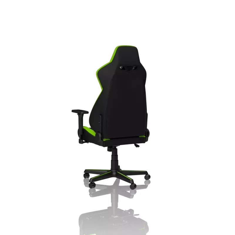 Mängutool Nitro Concepts S300 — riidest iste, reguleeritav kõrgus 128–140 cm, seljatoe laius 56 cm, must/roheline