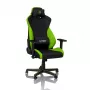 Mängutool Nitro Concepts S300 — riidest iste, reguleeritav kõrgus 128–140 cm, seljatoe laius 56 cm, must/roheline