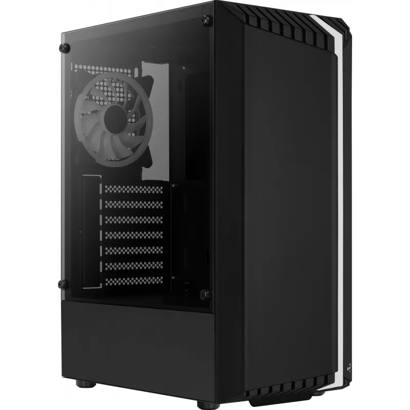 Arvutikorpus AEROCOOL Bionic Midi Tower — ATX, karastatud klaas, 3.5“x2 / 2.5”x4 pesa, kuni 297 mm GPU, 158 mm CPU jahuti, sinine LED
