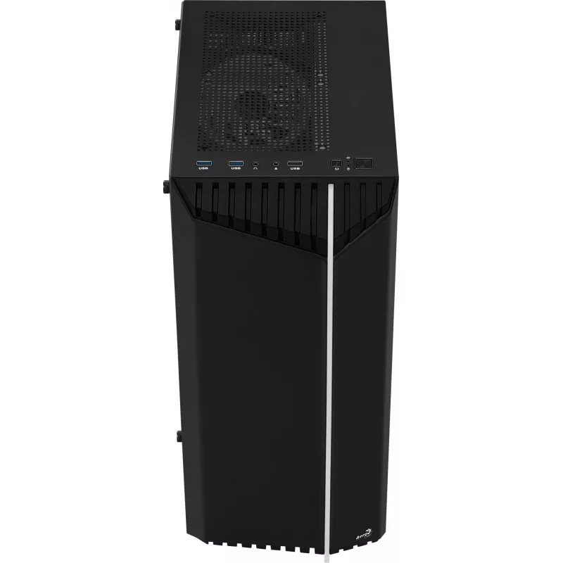 Arvutikorpus AEROCOOL Bionic Midi Tower — ATX, karastatud klaas, 3.5“x2 / 2.5”x4 pesa, kuni 297 mm GPU, 158 mm CPU jahuti, sinine LED