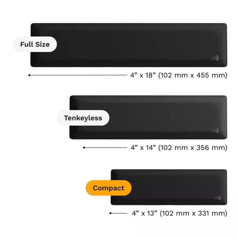 Randmetugi GLORIOUS Compact Fabric Must 65–75% klaviatuuridele GLO-KB-ACC-WR-CLTH-65-75-BLK