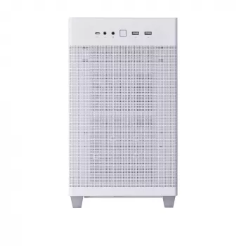 PC Case ASUS Prime AP201 MicroATX Mini Tower Valge — toetab microATX-i, kuni 338 mm GPU-d, 3×3,5-tollist + 1×2,5-tollist draivi, USB-A 3.2 Gen1×2, USB-C 3.2 Gen2×1