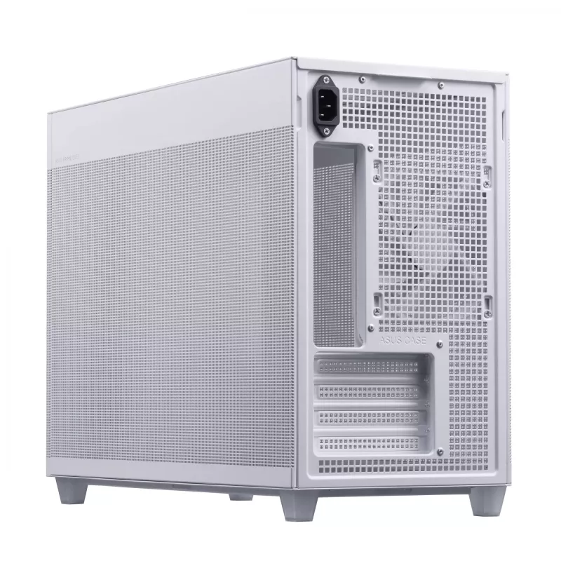 PC Case ASUS Prime AP201 MicroATX Mini Tower Valge — toetab microATX-i, kuni 338 mm GPU-d, 3×3,5-tollist + 1×2,5-tollist draivi, USB-A 3.2 Gen1×2, USB-C 3.2 Gen2×1