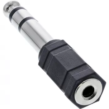 InLine heliadapter, 6,3 mm isane / 3,5 mm emane stereo, 3,5 mm pistikupesa emane, must