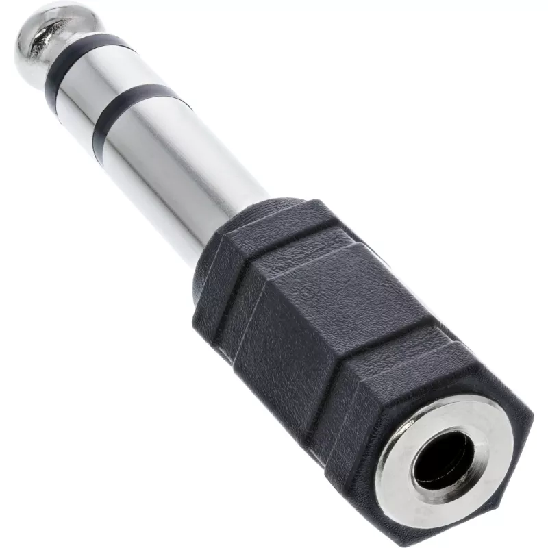 InLine heliadapter, 6,3 mm isane / 3,5 mm emane stereo, 3,5 mm pistikupesa emane, must