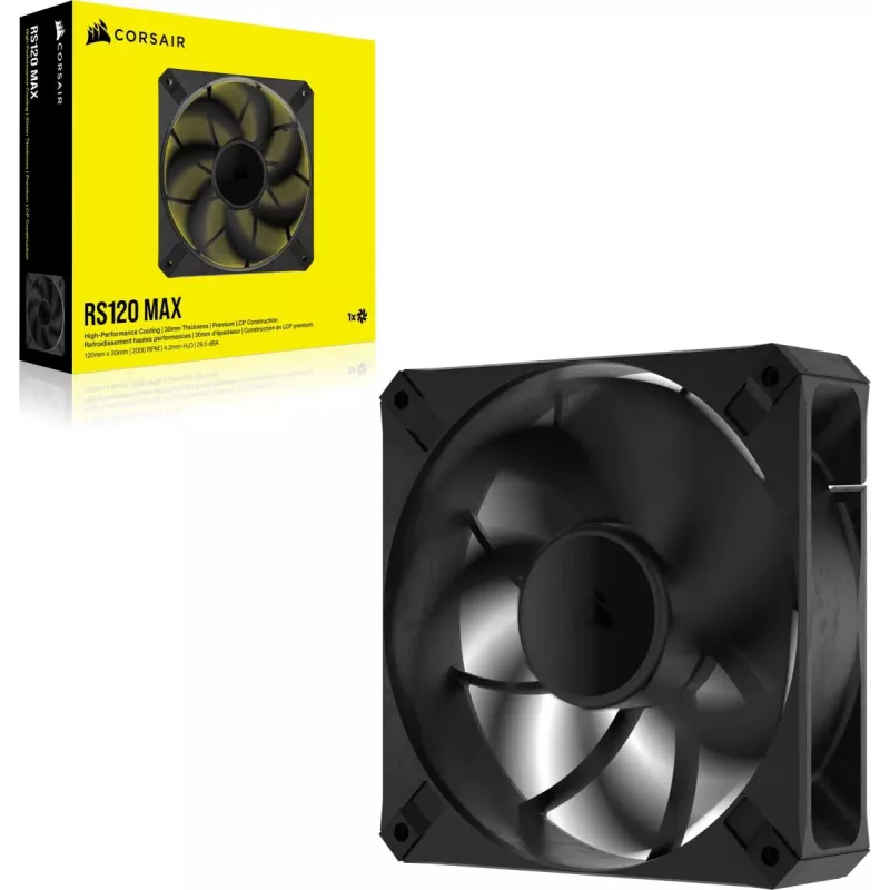 Ventilaator Corsair RS120 MAX 12 cm Must 2000 RPM 4.2 mmH2O