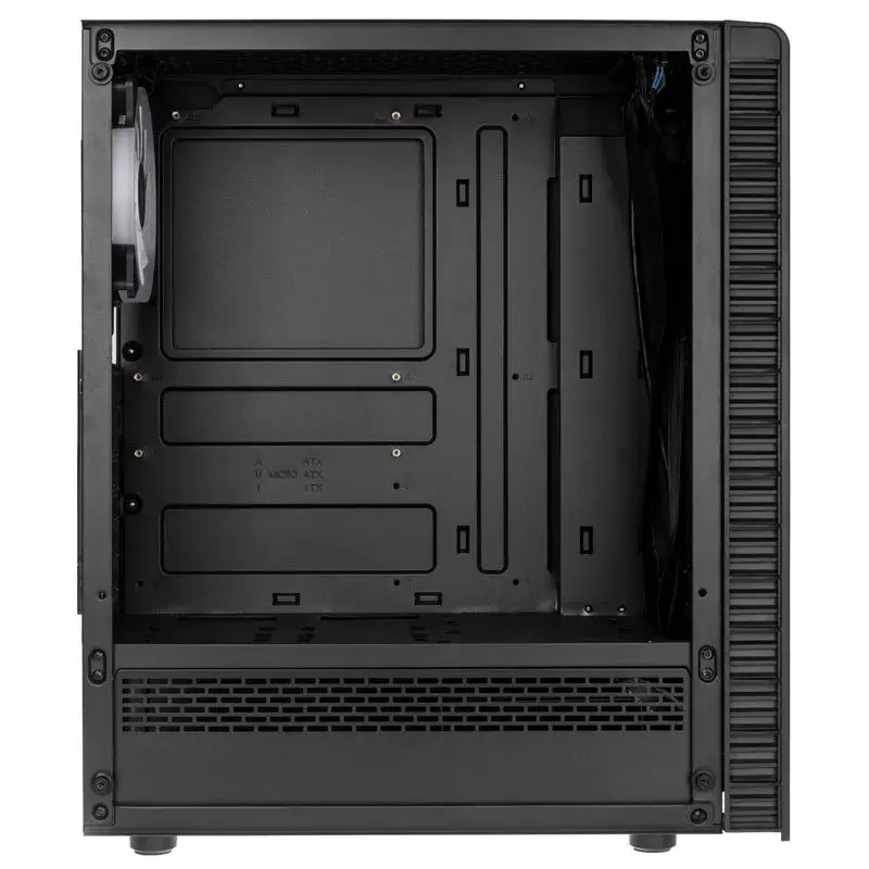 PC Midi Tower Kolink Observatory Lite — Must, Karastatud klaas, ATX/Micro-ITX, 3×120 mm ees, 1×120 mm taga, 190×400×440 mm