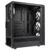 PC Midi Tower Kolink Observatory Lite — Must, Karastatud klaas, ATX/Micro-ITX, 3×120 mm ees, 1×120 mm taga, 190×400×440 mm