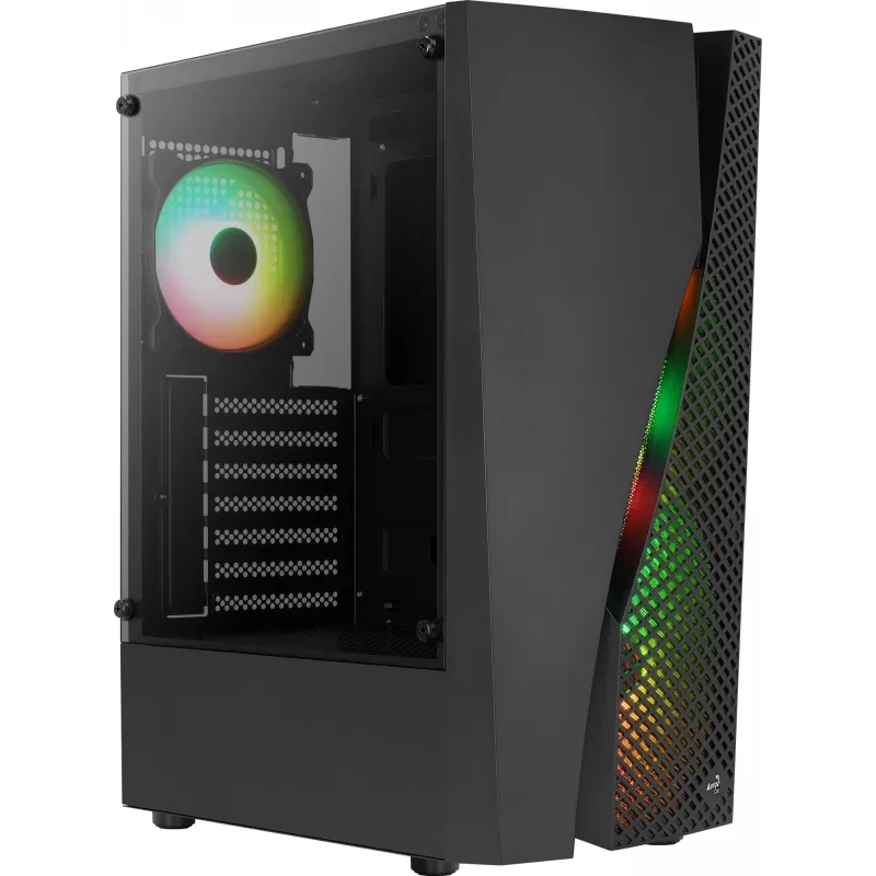 Aerocool WAVEBKV3 ATX PC-korpus Karastatud klaas 4xRGB ventilaatorit Must