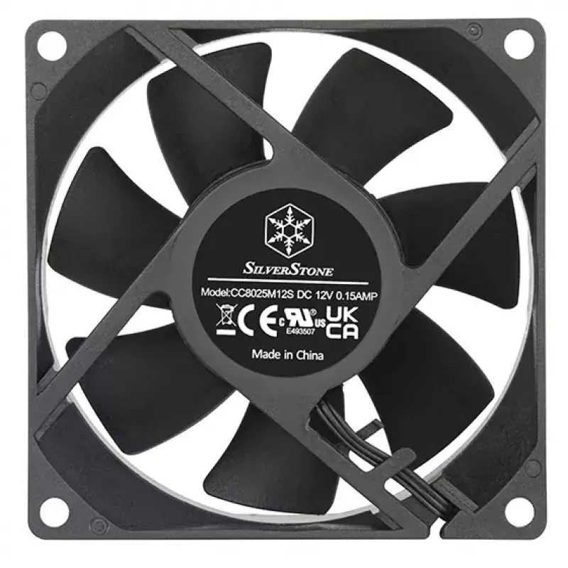 Ventilaator Silverstone FN80 8 cm Must 27.81 cfm 1.86 mmH2O