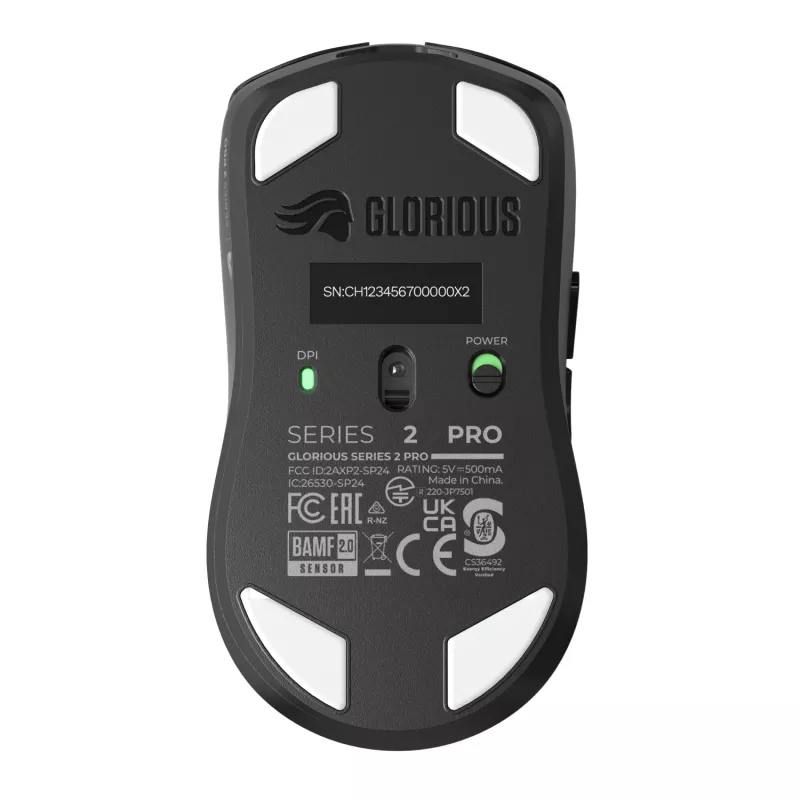 Juhtmevaba mänguhiir GLORIOUS Series 2 PRO (paremakäeline) — 26 000 DPI, RF-juhtmevaba + USB‑C, 4K/8K Hz, 6 nuppu, must