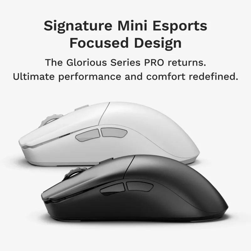 Juhtmevaba mänguhiir GLORIOUS Series 2 PRO (paremakäeline) — 26 000 DPI, RF-juhtmevaba + USB‑C, 4K/8K Hz, 6 nuppu, must