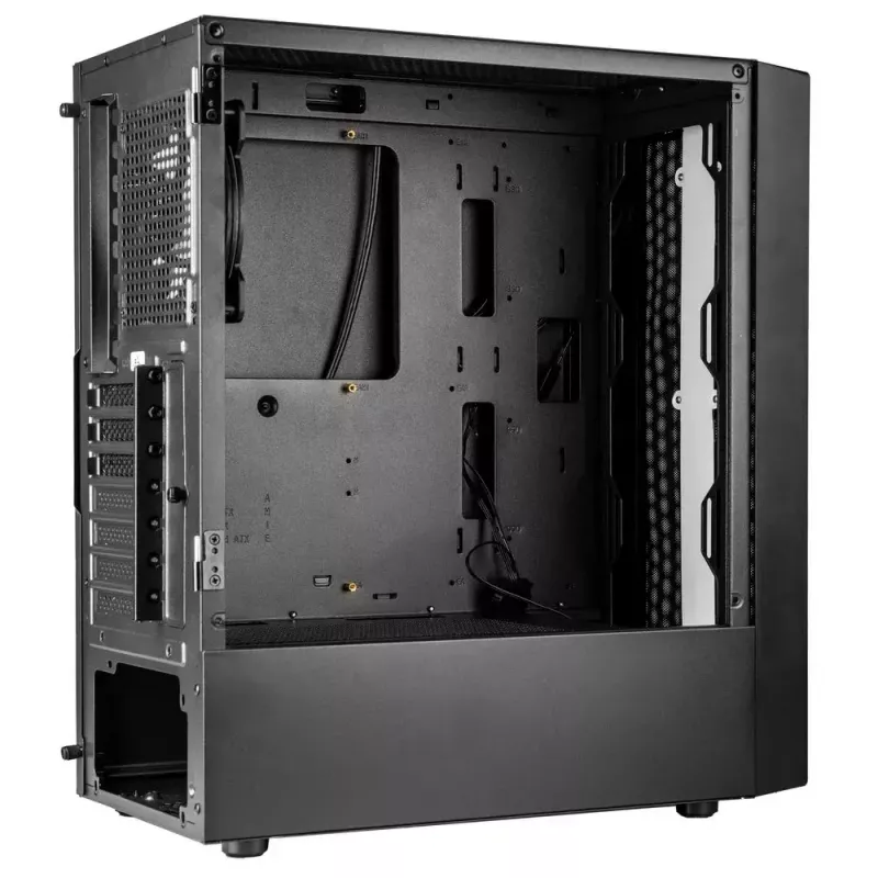 PC Case Kolink Inspire K12 ARGB Midi Tower — must läbipaistva küljega, toetab ATX/Micro ATX/ITX, 2x3,5 tolli + 2x2,5 tolli sahtlid