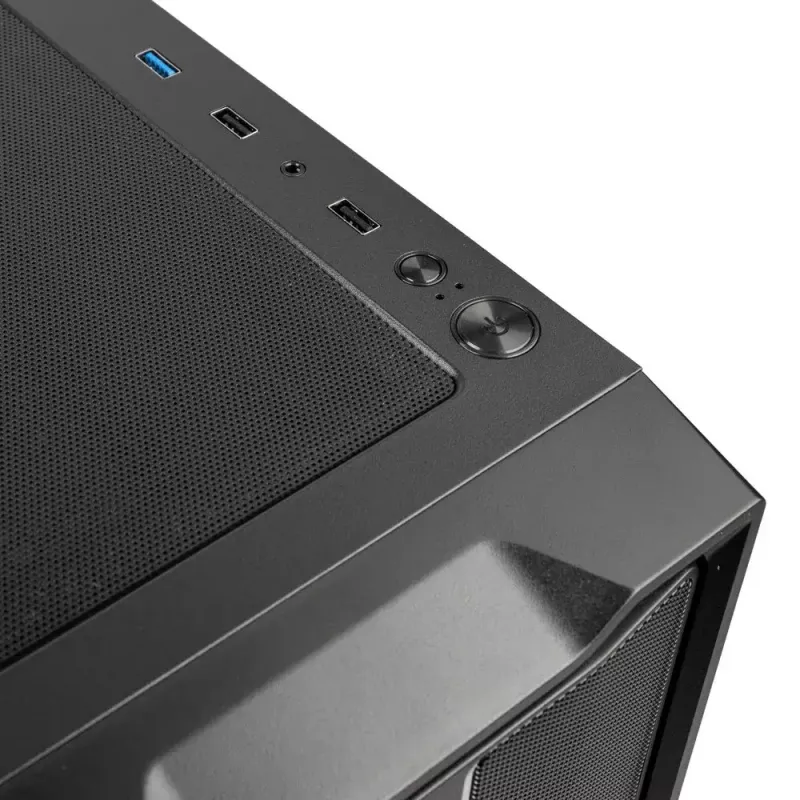 PC Case Kolink Inspire K12 ARGB Midi Tower — must läbipaistva küljega, toetab ATX/Micro ATX/ITX, 2x3,5 tolli + 2x2,5 tolli sahtlid
