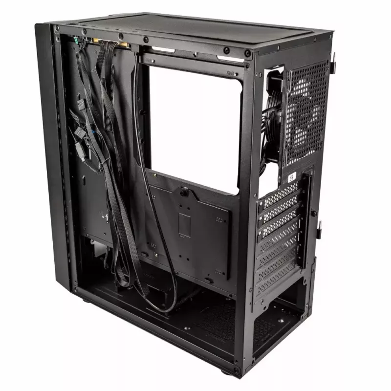 PC Case Kolink Inspire K12 ARGB Midi Tower — must läbipaistva küljega, toetab ATX/Micro ATX/ITX, 2x3,5 tolli + 2x2,5 tolli sahtlid