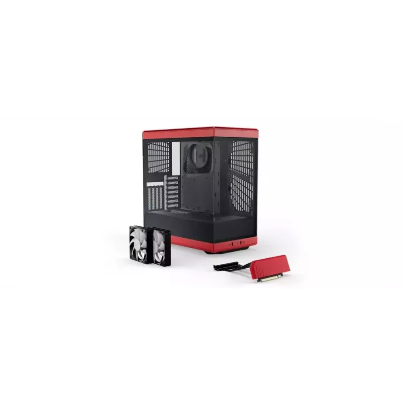 PC-korpus HYTE Y40 Midi Tower must, punane