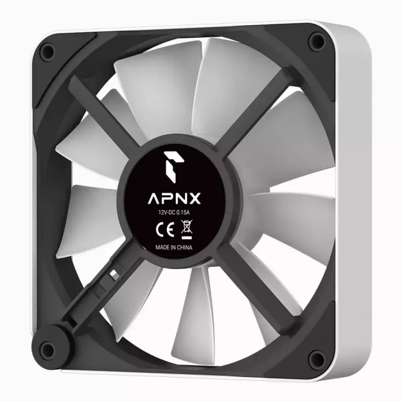 Ventilaator APNX FP2-120 PWM ARGB, maksimaalne õhuvool 83,87 cfm, valge
