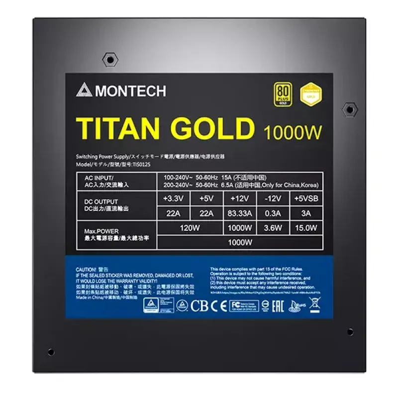 Toiteplokk Montech TITAN GOLD 1000W