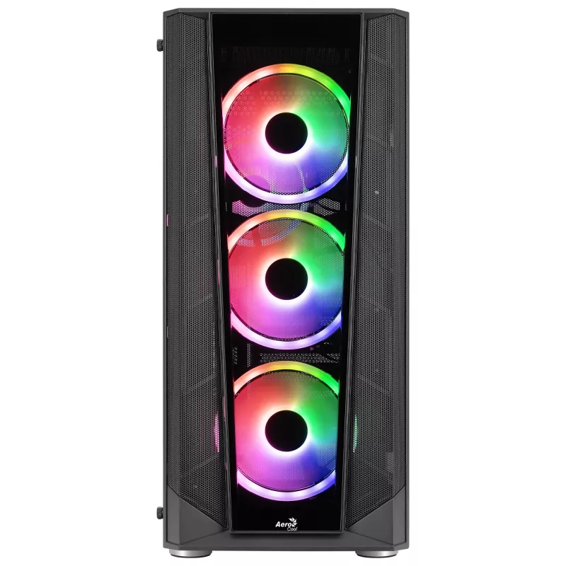 Aerocool PRISMBKV3 PC korpus ATX must 4 ventilaatorit ARGB ees külg külg karastatud klaas