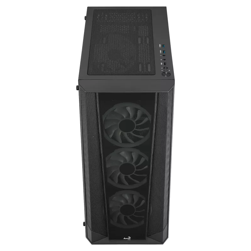 Aerocool PRISMBKV3 PC korpus ATX must 4 ventilaatorit ARGB ees külg külg karastatud klaas